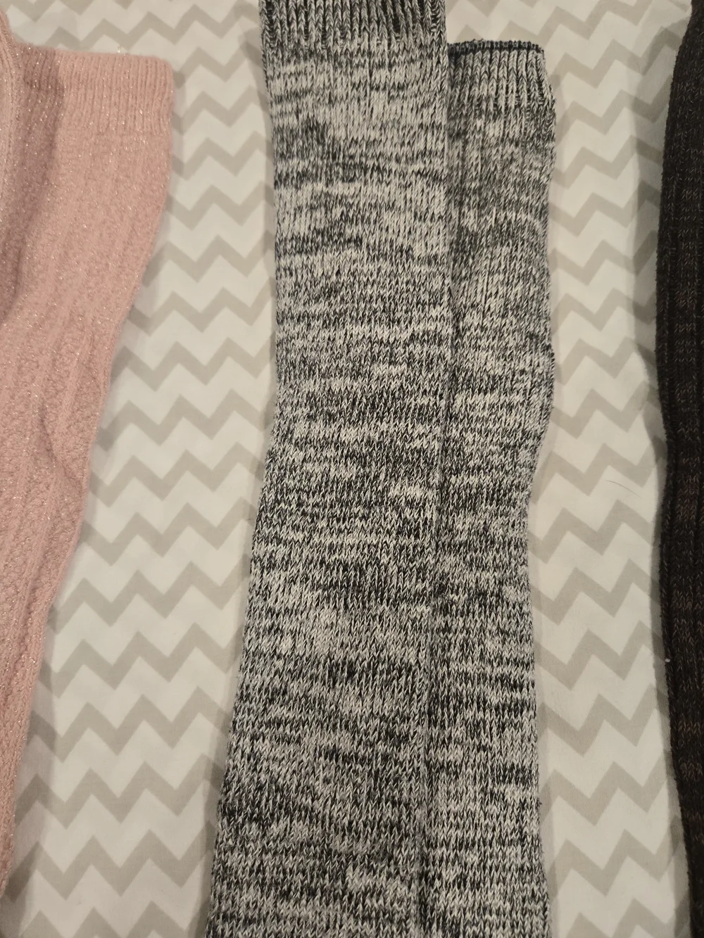 Lot Of 3 - Women's Knee-High Ribbed Socks - Pink, Gray & Black (3-Pack)